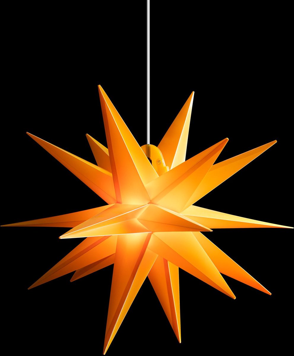 Sterntaler decoratieve ster | Kerstster kunststof | 18-punts vouwster | 40cm | Binnen en buiten | LED | Stekker